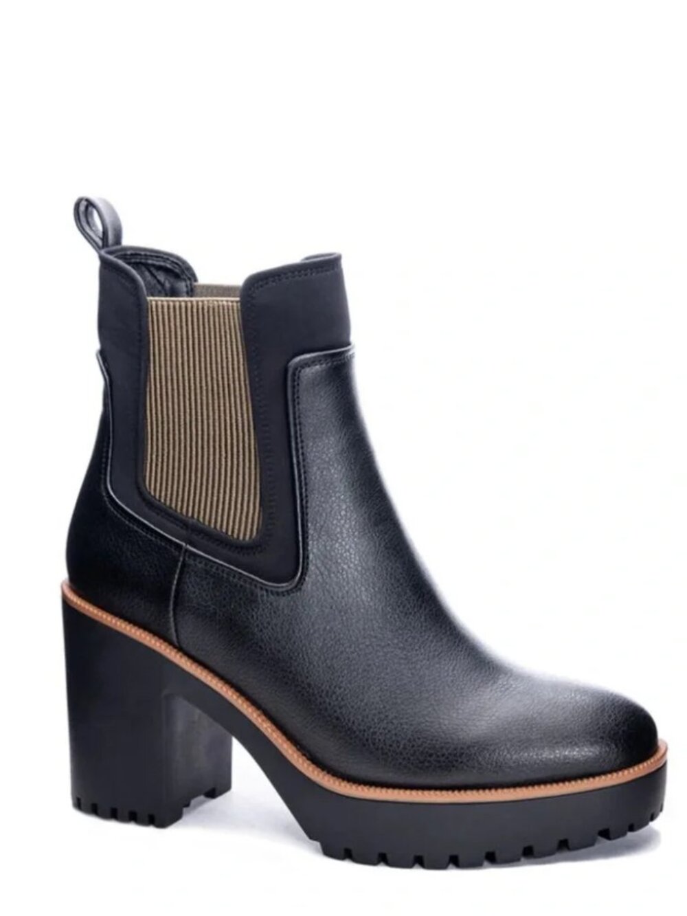 Chinese Laundry Good Day Black Platform Chelsea Ankle Lug Sole Boots Sz 8